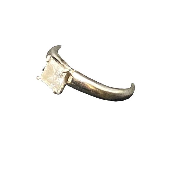 Sterling silver 925 cubic zirconia princess cut 1 karat ring size 8.5 - Picture 3 of 10